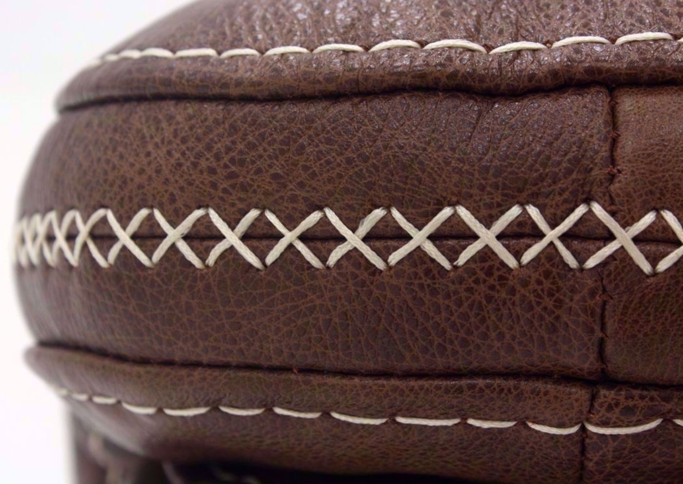 Brown Mason Leather POWER Reclining Sofa Accent Stitching Detail | Home Furniture Plus Mattress