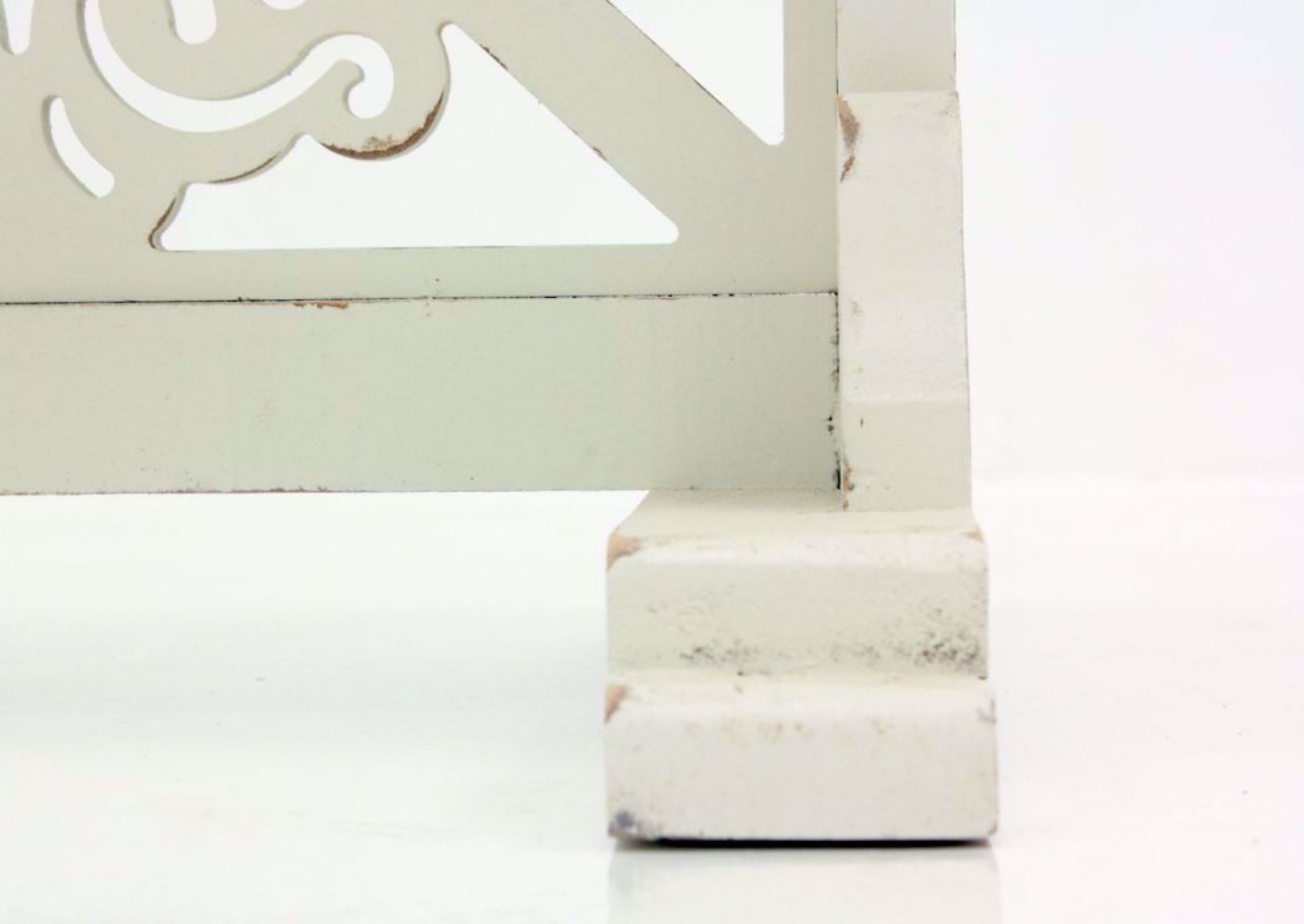 Two-Tone White and Brown Mandalay End Table Foot Detail | Home Furniture Plus Bedding