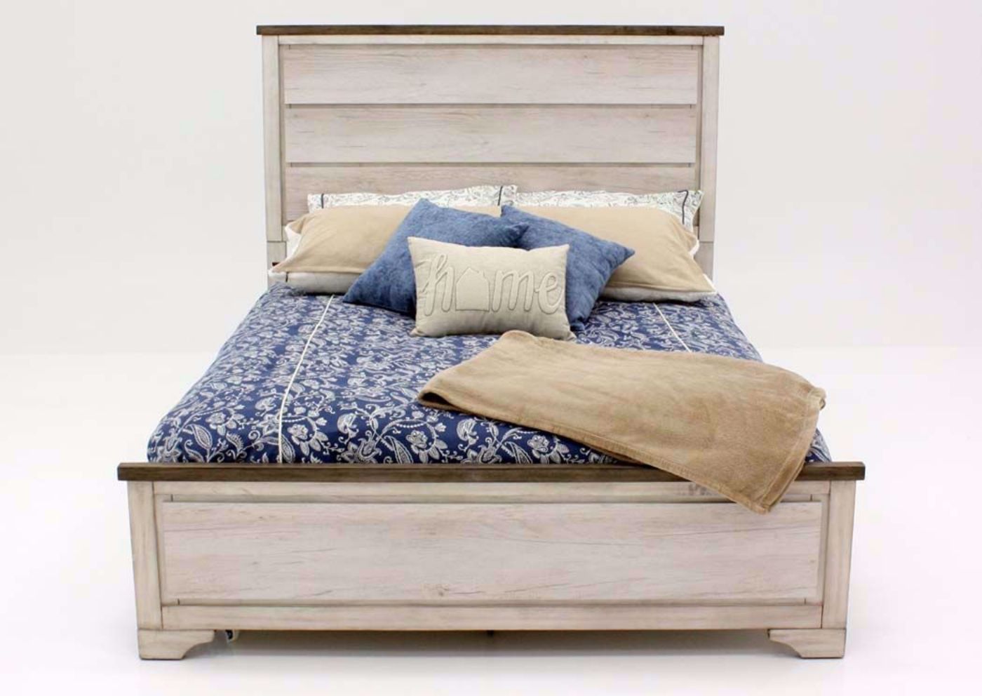 Driftwood Gray Patterson King Size Bed Facing Front | Home Furniture Plus Mattress