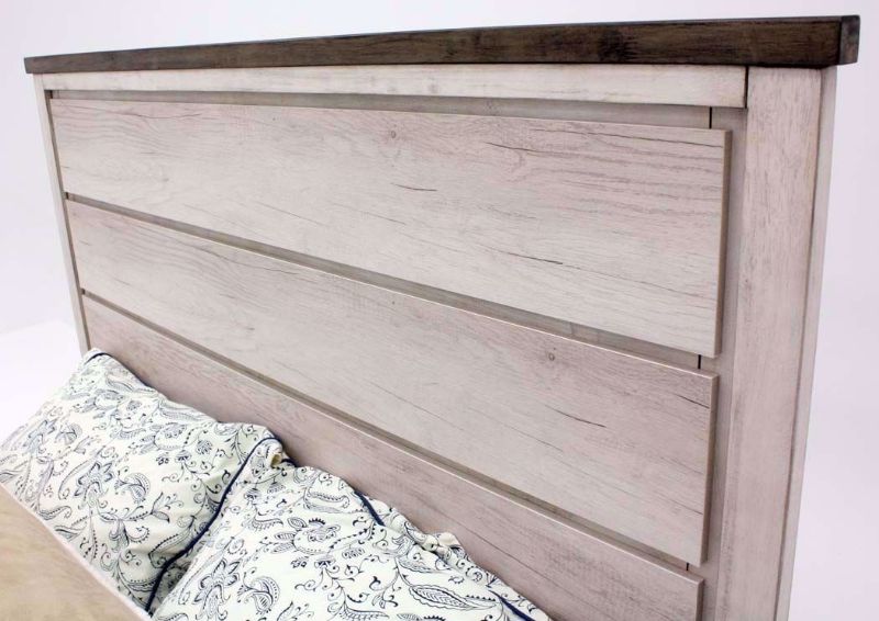 Driftwood Gray Patterson King Size Bed Showing the Headboard Detail | Home Furniture Plus Mattress