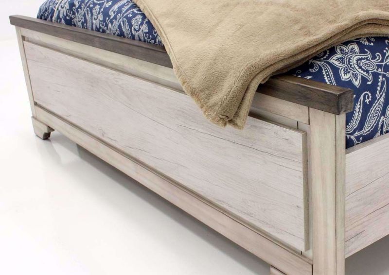 Driftwood Gray Patterson King Size Bed Showing the Footboard Detail | Home Furniture Plus Mattress