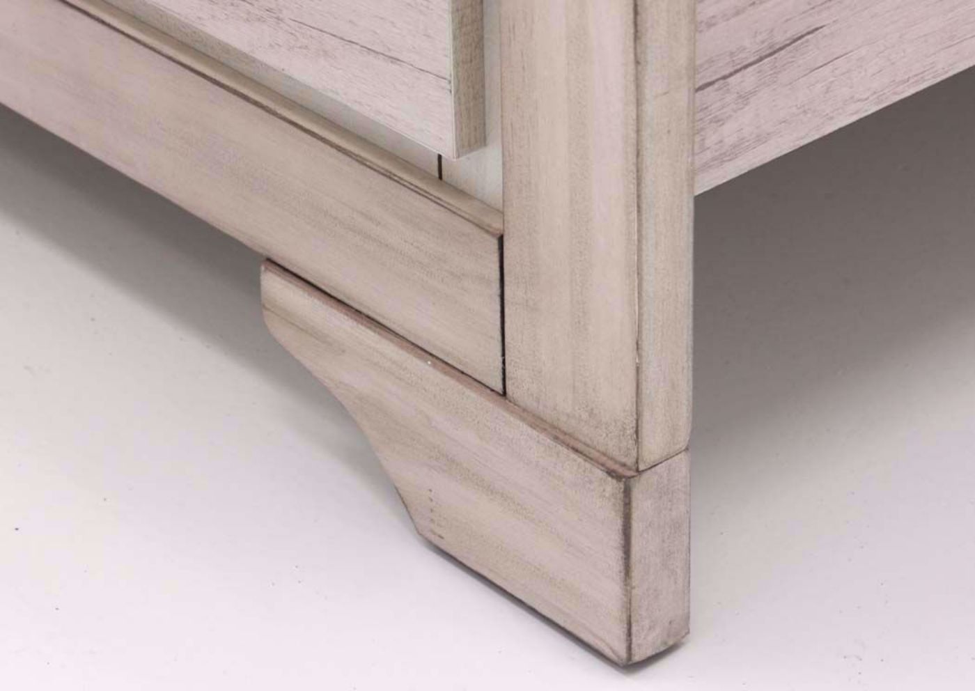 Driftwood Gray Patterson King Size Bed Showing the Foot Detail | Home Furniture Plus Mattress
