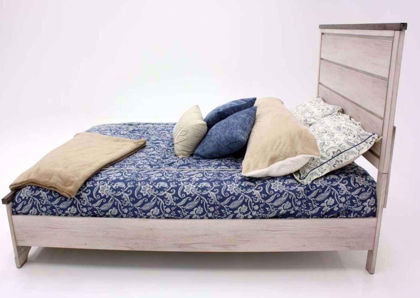 Driftwood Gray Patterson King Size Bed Showing the Side View | Home Furniture Plus Mattress