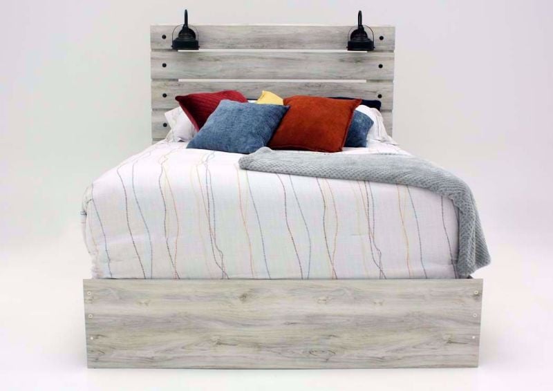 Rustic White Cambeck Queen Size Bed by Ashley Furniture, Front Facing | Home Furniture Plus Mattress