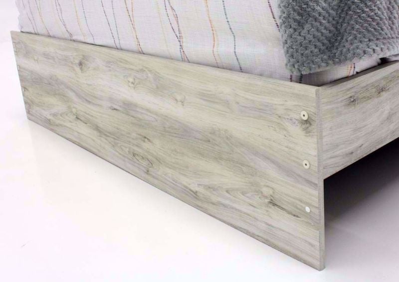 Rustic White Cambeck Queen Size Bed by Ashley Furniture Footboard Detail | Home Furniture Plus Mattress