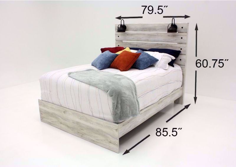 Whitewash White Cambeck King Size Bed by Ashley Furniture Dimensions | Home Furniture Plus Mattress