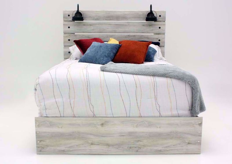 Whitewash White Cambeck King Size Bed by Ashley Furniture Facing Front | Home Furniture Plus Mattress