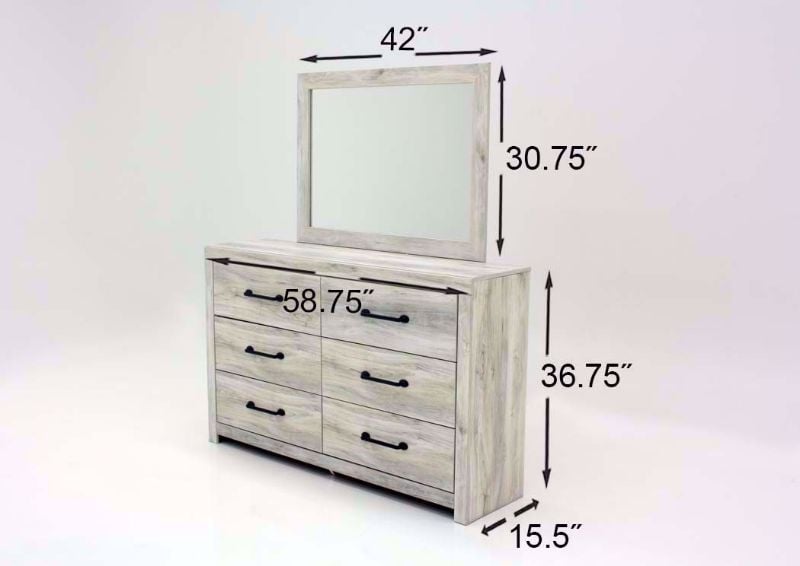 Whitewash White Cambeck Dresser with Mirror by Ashley Furniture Dimensions | Home Furniture Plus Mattress