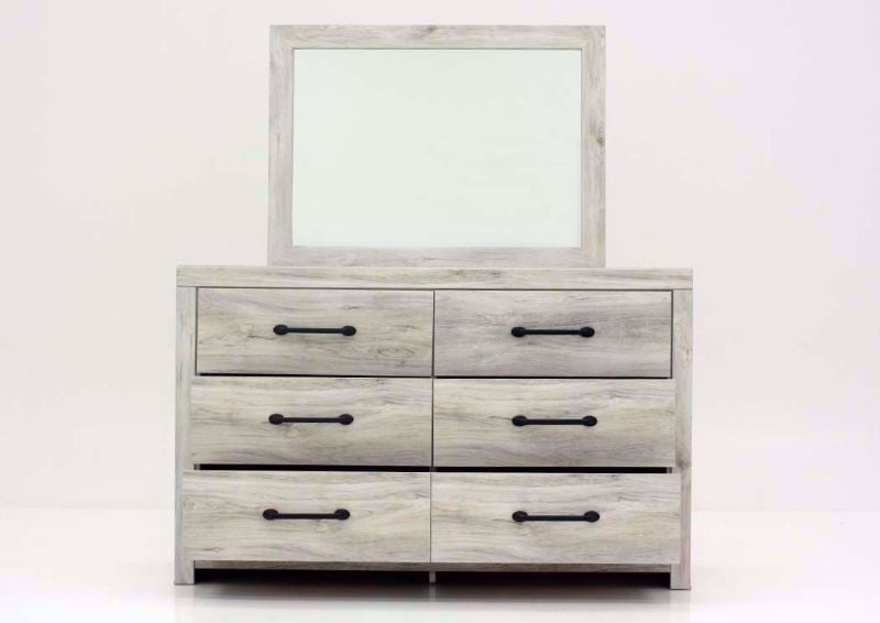 Whitewash White Cambeck Dresser with Mirror by Ashley Furniture Front Facing with the Drawers Open | Home Furniture Plus Mattress