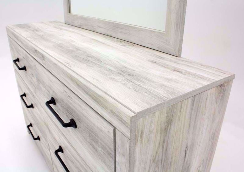 Whitewash White Cambeck Dresser with Mirror by Ashley Furniture Showing the Top View | Home Furniture Plus Mattress