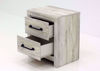 Rustic White Cambeck Nightstand by Ashley Furniture at an Angle with the Drawers Open | Home Furniture Plus Mattress