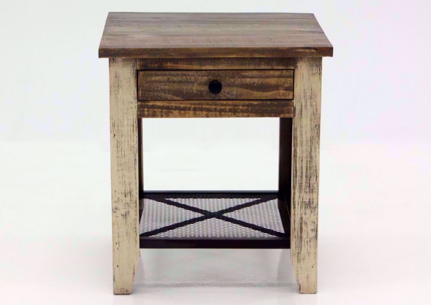 Rustic Multi-Colored Amarillo End Table, Front Facing | Home Furniture Plus Mattress