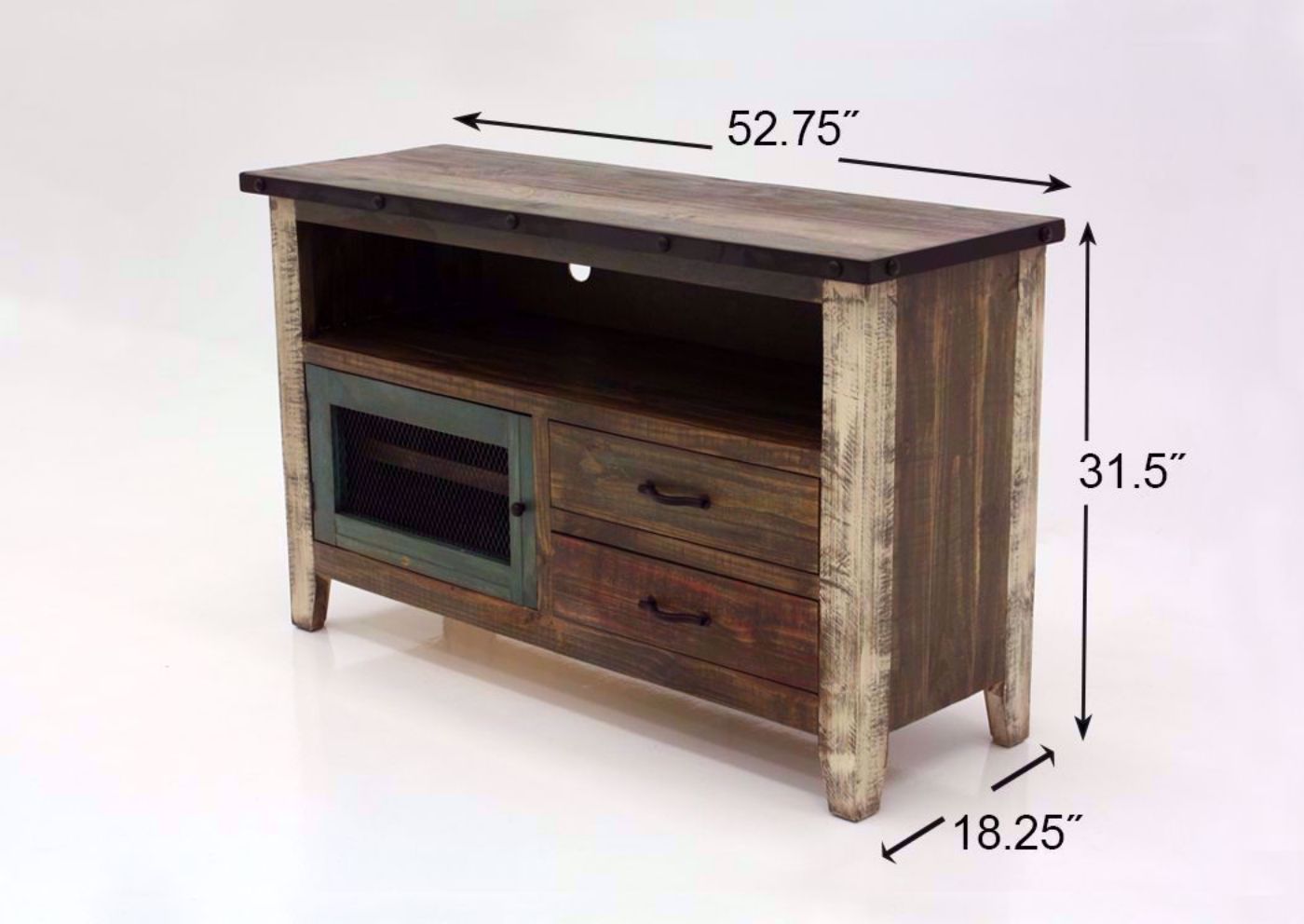 Rustic Multi-Color Amarillo TV Stand 52” Dimensions | Home Furniture Plus Mattress