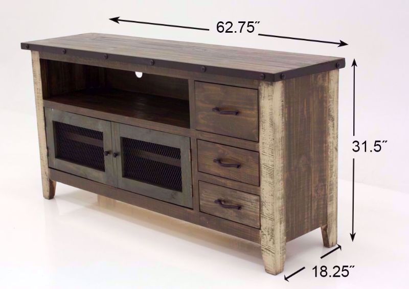 Rustic Multi Color Amarillo TV Stand 62" Dimensions | Home Furniture Plus Mattress