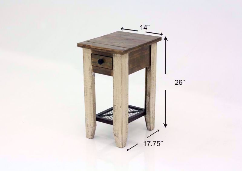 Rustic Multi-Colored Amarillo Chairside End Table Dimensions | Home Furniture Plus Mattress