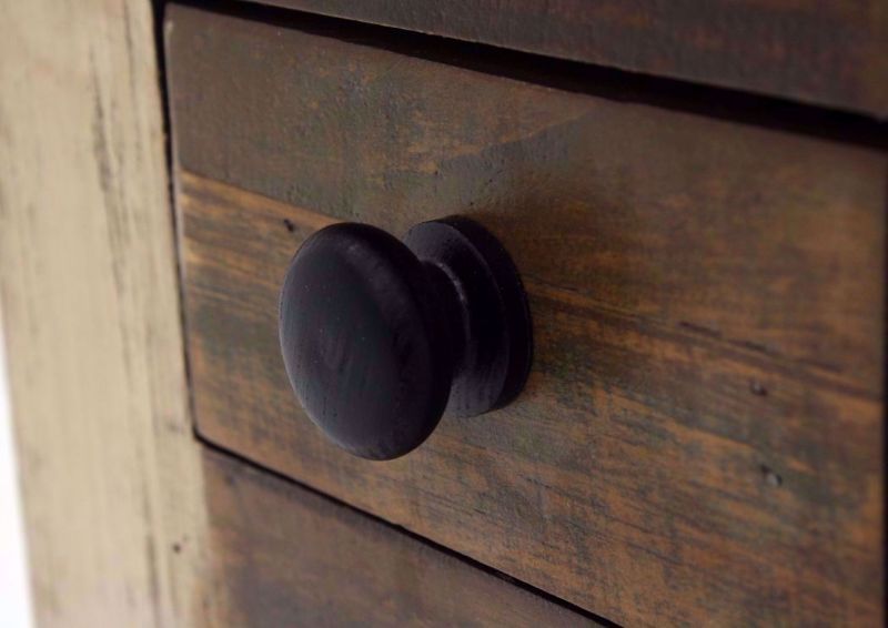 Rustic Multi-Colored Amarillo Chairside End Table Drawer Knob Detail | Home Furniture Plus Mattress