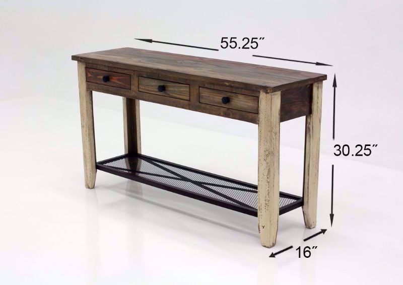 Rustic Multi-Colored Amarillo Sofa Table Dimensions | Home Furniture Plus Mattress