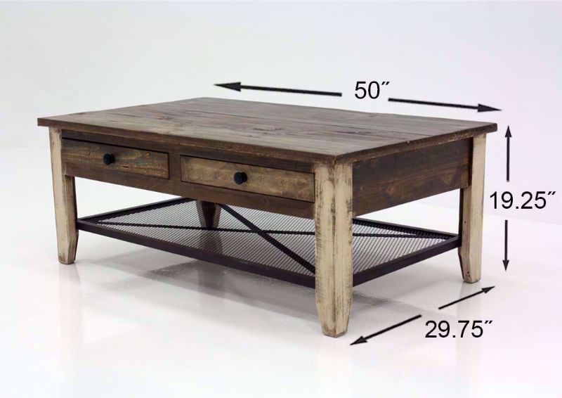 Rustic Multi-Colored Amarillo Coffee Table Dimensions | Home Furniture Plus Mattress
