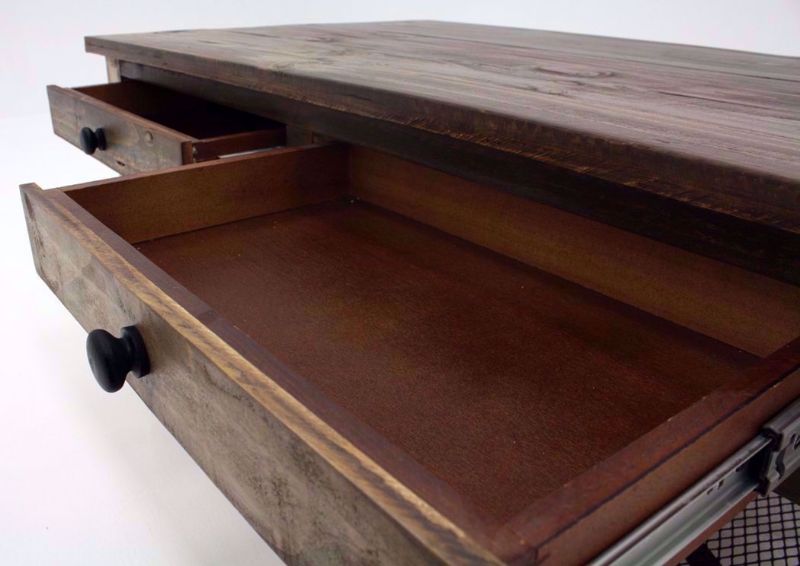 Rustic Multi-Colored Amarillo Coffee Table Drawer Interior Detail | Home Furniture Plus Mattress