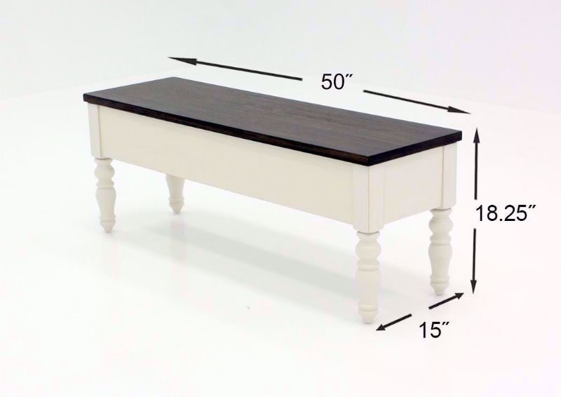 Ivory White Joanna Storage Bench Dimensions | Home Furniture Plus Bedding