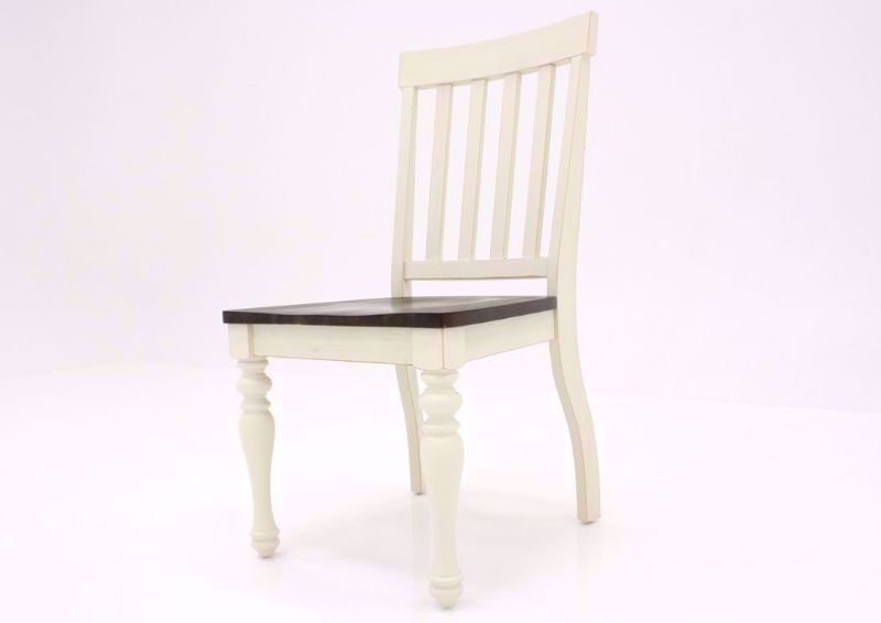 Ivory White Joanna Side Chair at an Angle | Home Furniture Plus Mattress