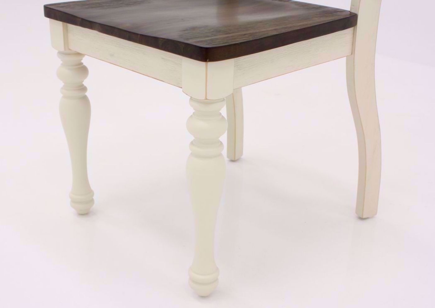 Ivory White Joanna Side Chair Showing the Legs and Seat Detail | Home Furniture Plus Mattress