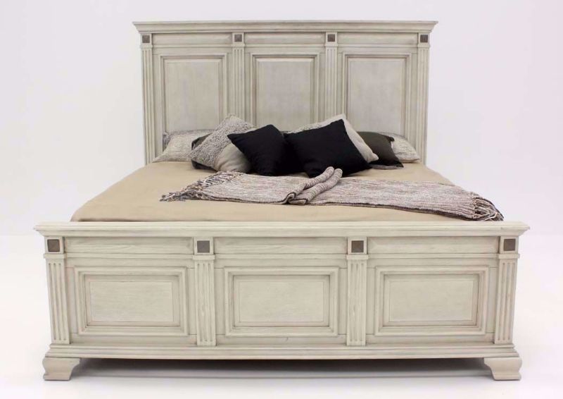 Distressed White Passages King Size Bed Facing Front | Home Furniture Plus Mattress