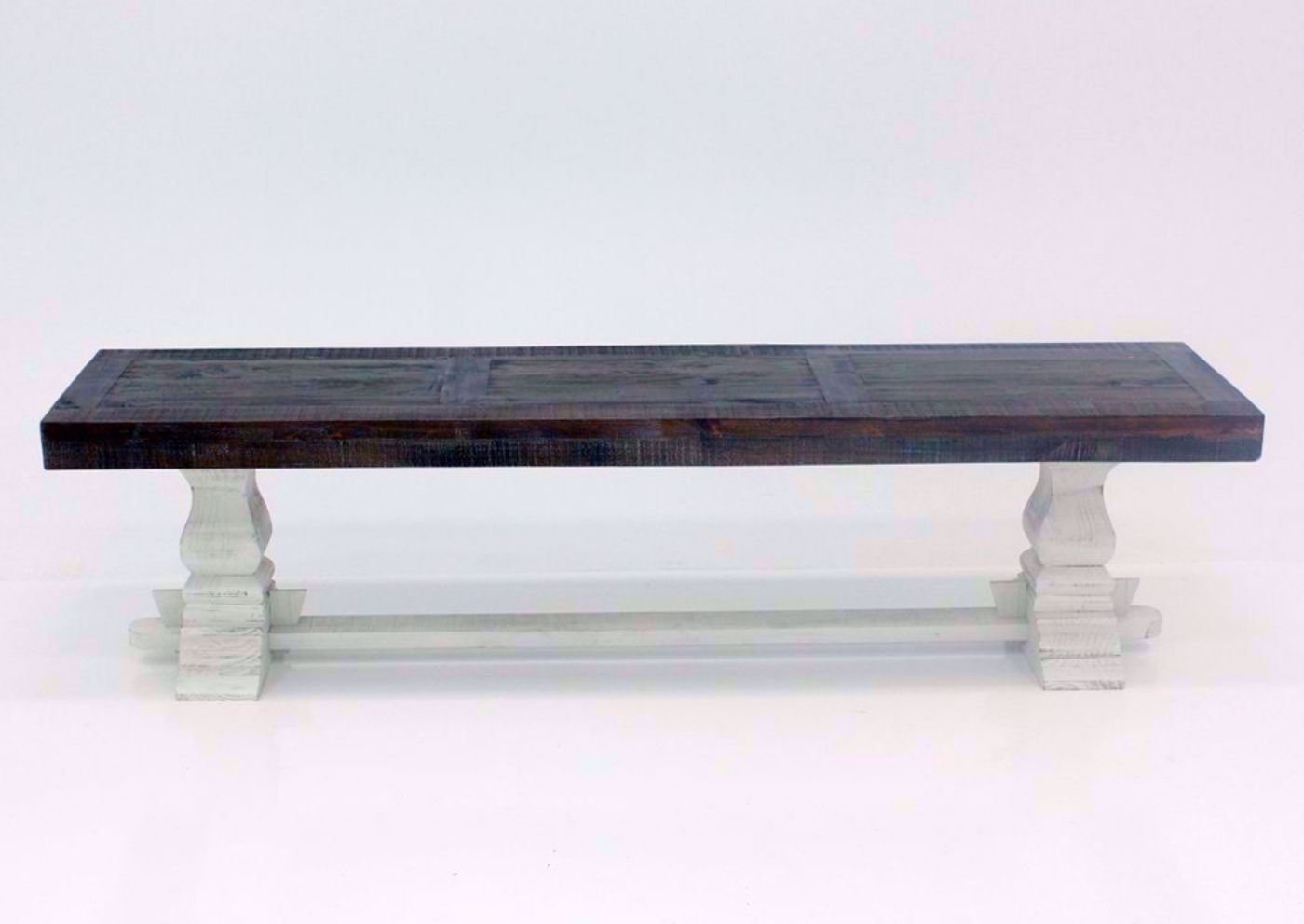 Dark Gray and White Colorado Bench Facing Front | Home Furniture Plus Mattresses