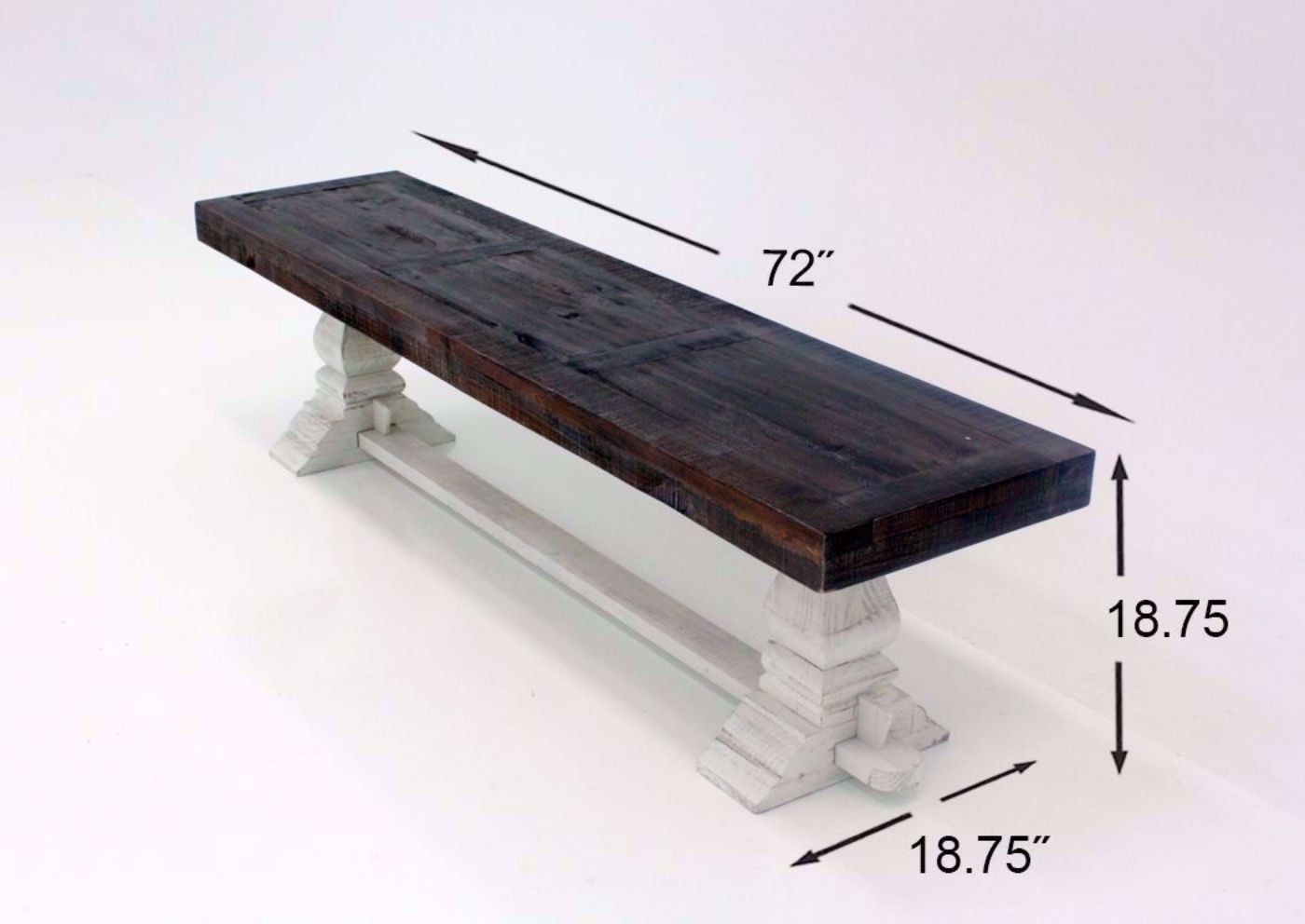 Dark Gray and White Colorado Bench Dimensions | Home Furniture Plus Mattresses