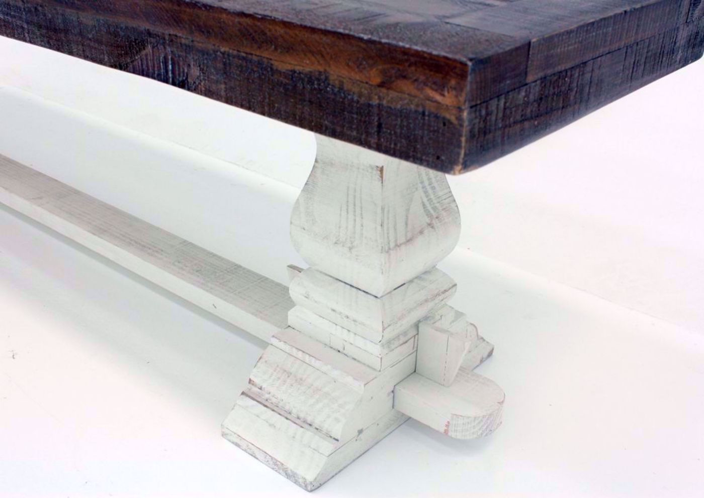 Dark Gray and White Colorado Bench Pedestal Base Detail | Home Furniture Plus Mattresses