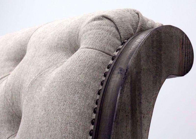 Gray Pecan Lake Way Upholstered King Size Bed Showing the Headboard Detail | Home Furniture Plus Mattress