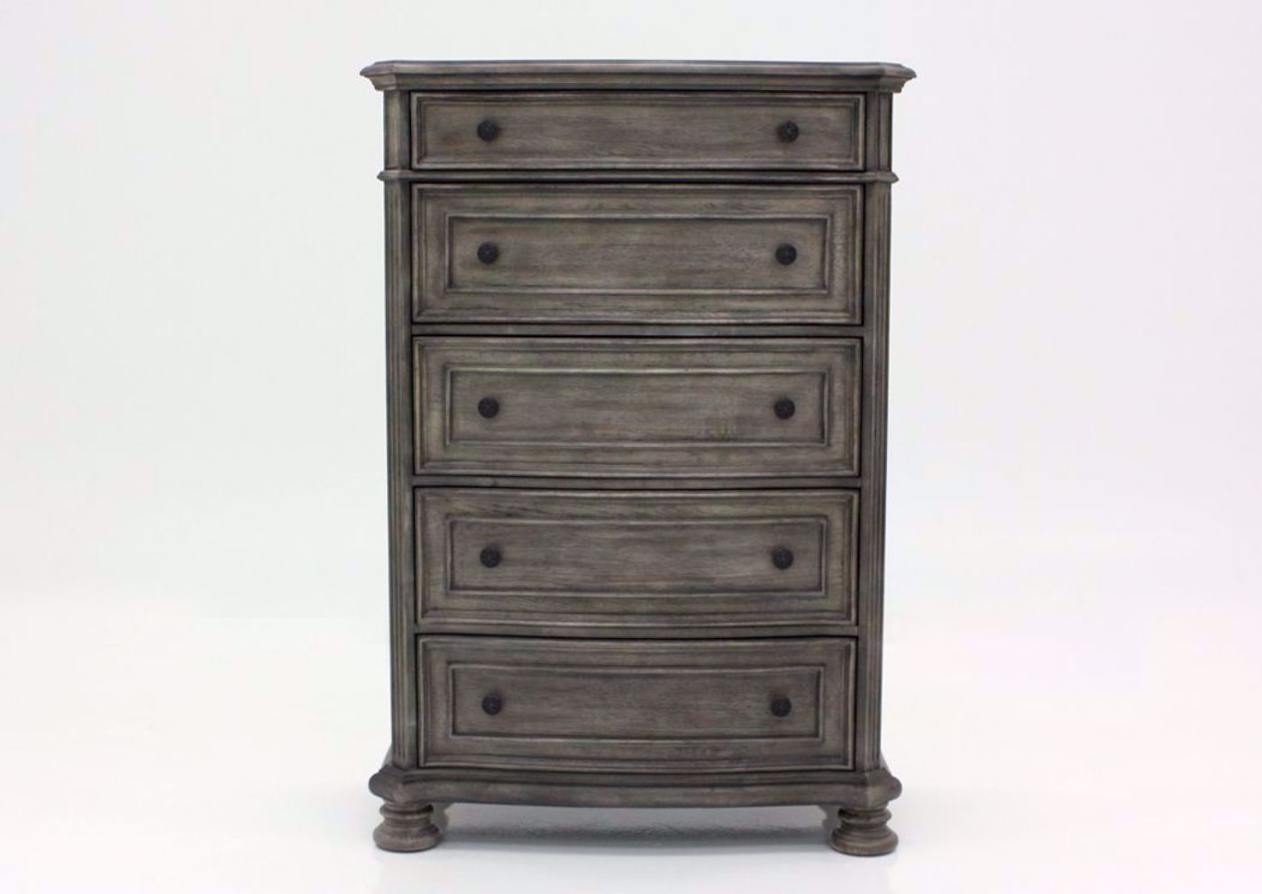 Gray Pecan Lake Way Chest of Drawers Facing Front | Home Furniture Plus Mattress