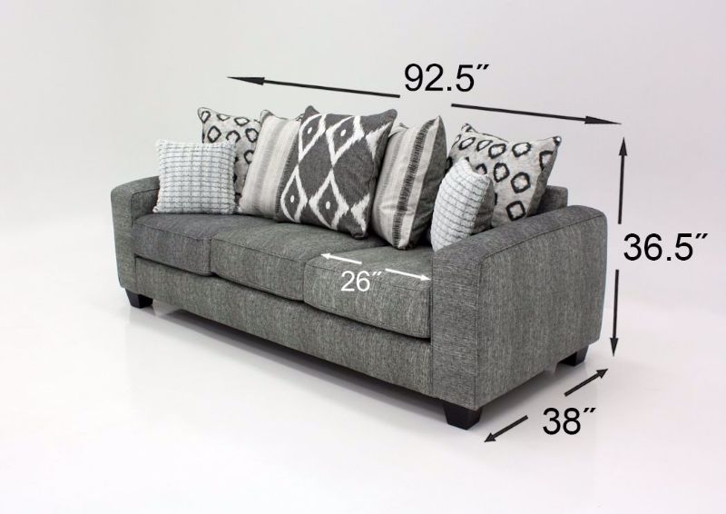 Stonewash Sofa, Gray, Dimensions | Home Furniture Plus Mattress