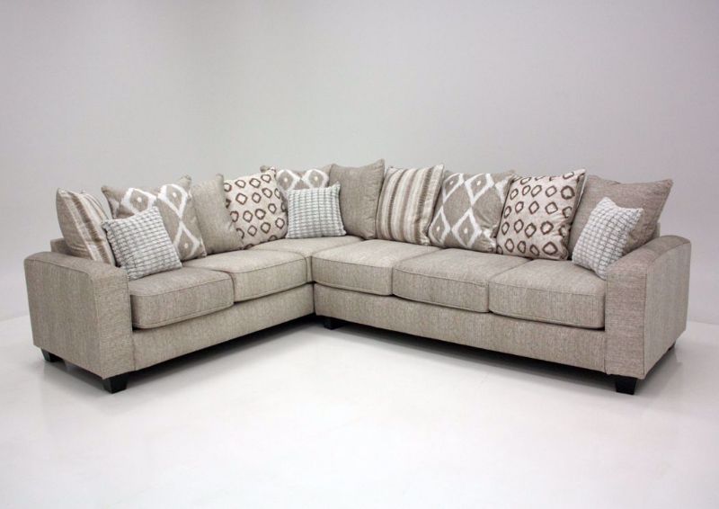 Stonewash Sectional Sofa, Tan, Front Facing | Home Furniture Plus Mattress