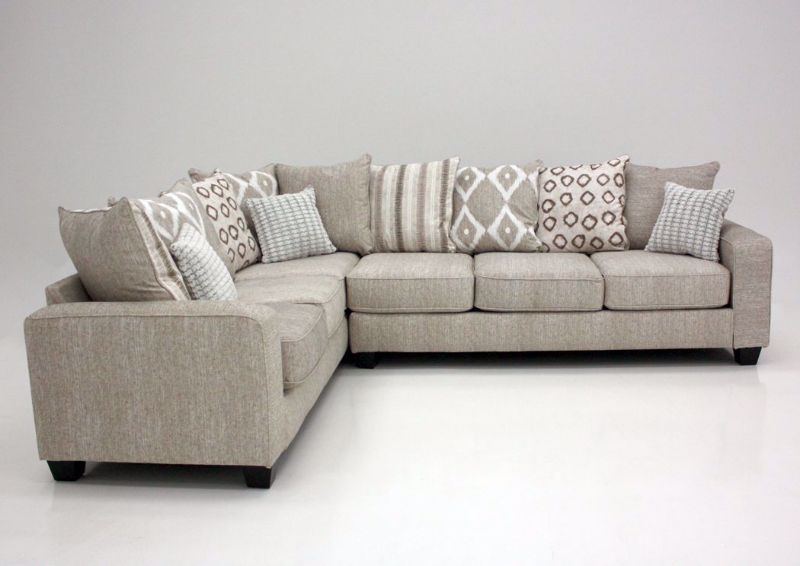 Stonewash Sectional Sofa, Tan, Left Loveseat Side View | Home Furniture Plus Mattress