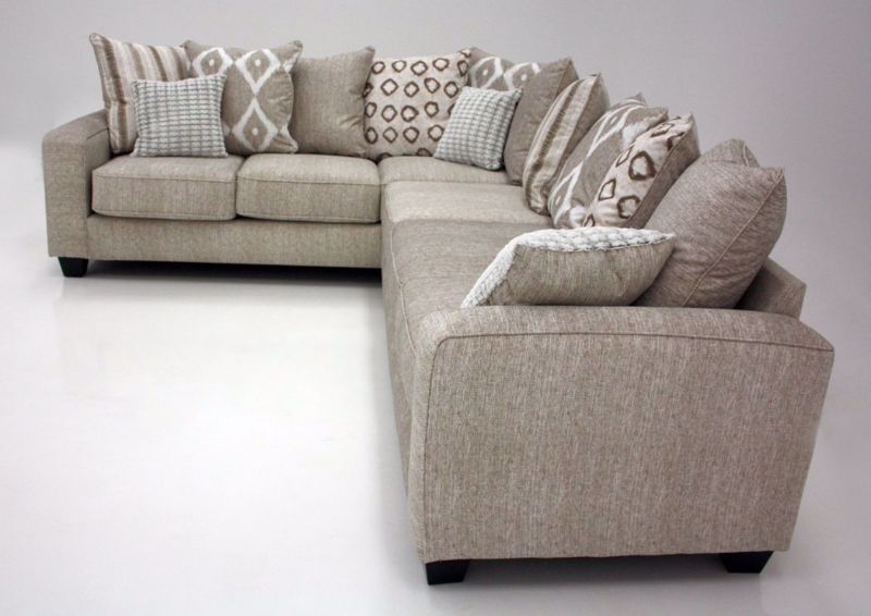 Stonewash Sectional Sofa, Tan, Right Sofa Side View | Home Furniture Plus Mattress