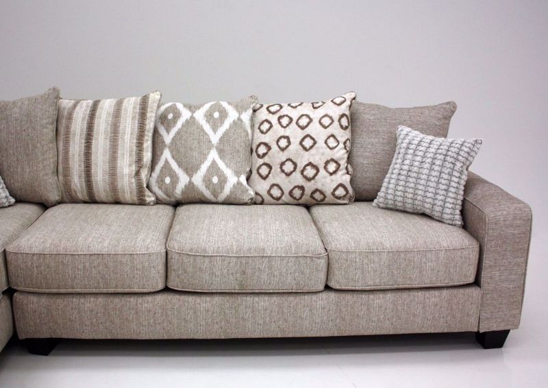 Stonewash Sectional Sofa, Tan, Right Sofa Front View | Home Furniture Plus Mattress
