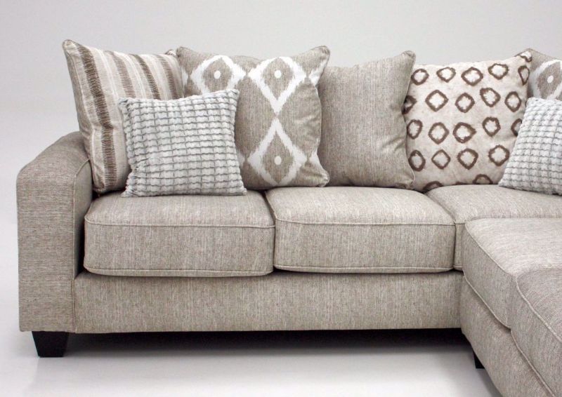 Stonewash Sectional Sofa, Tan, Left Loveseat Front View | Home Furniture Plus Mattress