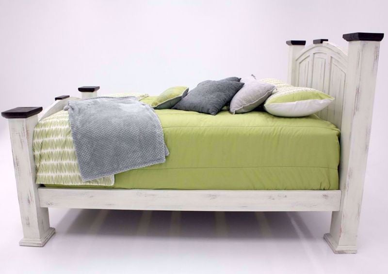 White Mansion Queen Bed, Side View | Home Furniture Plus Mattress