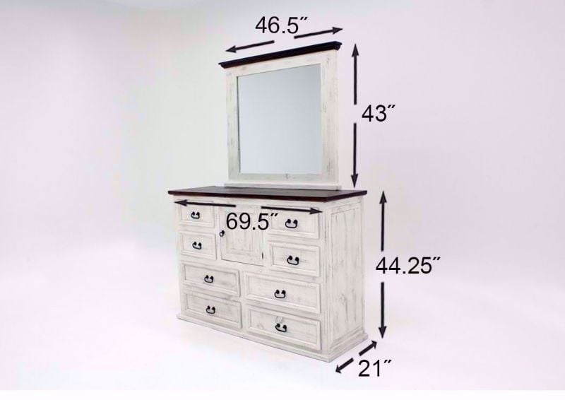 Rustic White Mansion Dresser with Mirror Dimensions | Home Furniture Plus Mattress