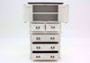 Rustic White Mansion Door Chest of Drawers, Front Facing with Cabinet and Drawers Open | Home Furniture Plus Mattress