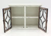 White Westgate Accent Cabinet Facing the Front with the Brown Doors Open | Home Furniture Plus Bedding