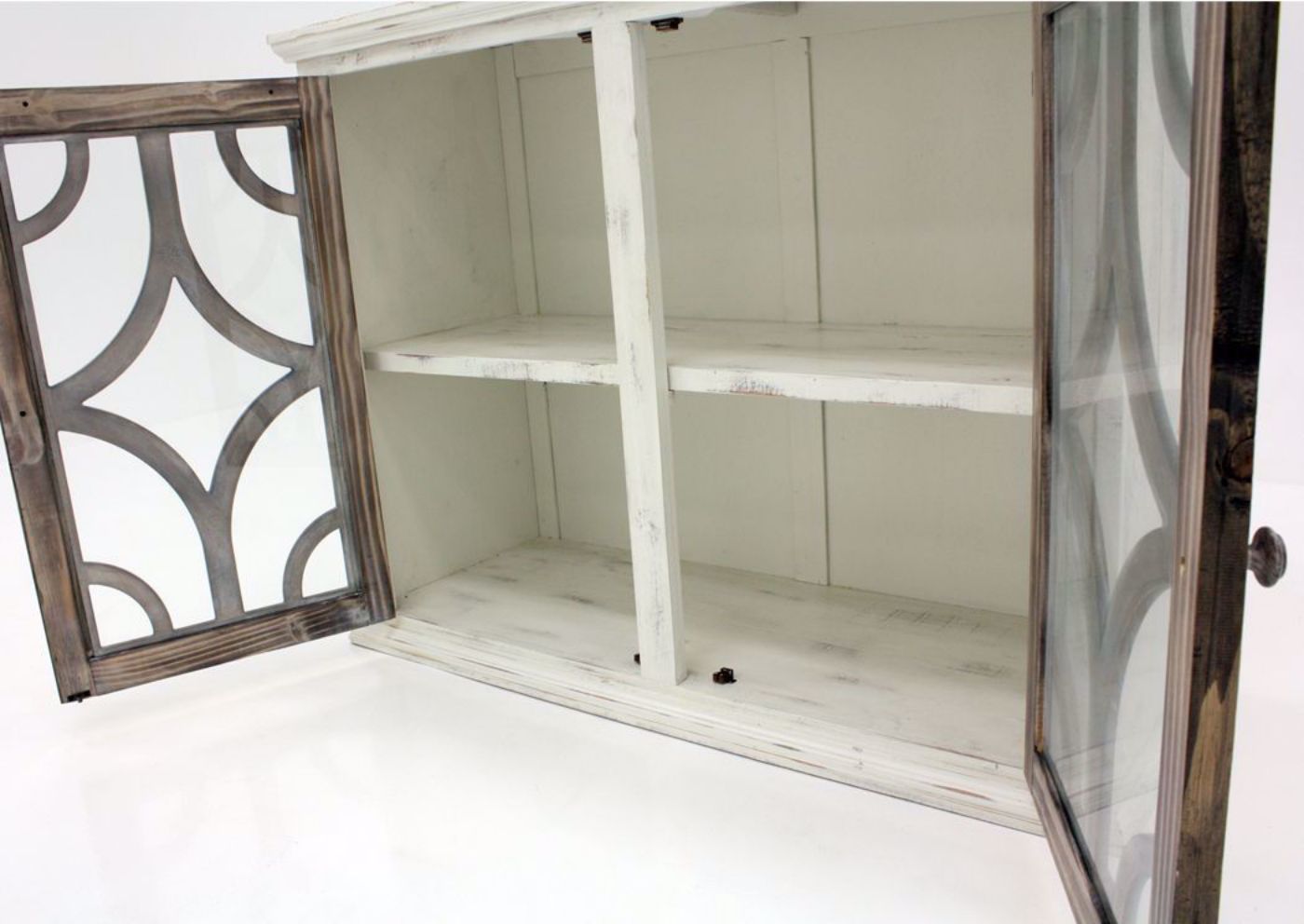 White Westgate Accent Cabinet with a View of the Interior Shelves | Home Furniture Plus Bedding