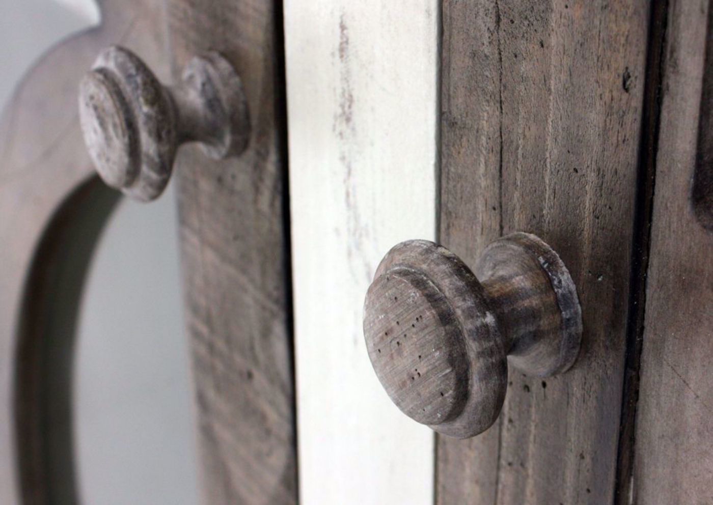 White Westgate Accent Cabinet Close Up of the Brown Door Knobs | Home Furniture Plus Bedding