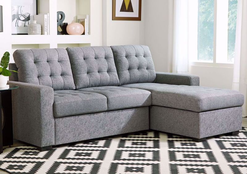 Gray Cadence Sectional Sofa with Daybed by Standard in a Room Setting | Home Furniture Plus Mattress