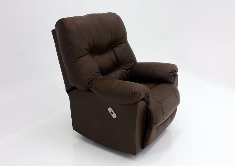 Dark Brown Marshall POWER Rocker Recliner at an Angle | Home Furniture Plus Bedding