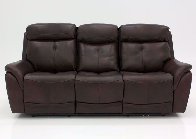 Brown Alpha POWER Reclining Sofa Facing Front | Home Furniture Plus Mattress