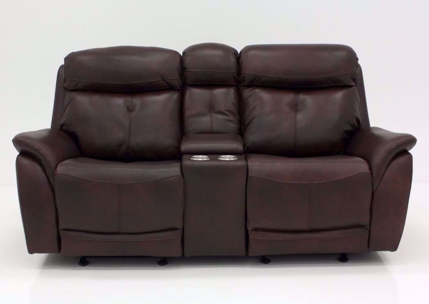 Brown Alpha POWER Glider Reclining Loveseat Front Facing | Home Furniture Plus Mattress | Home Furniture Plus Mattress