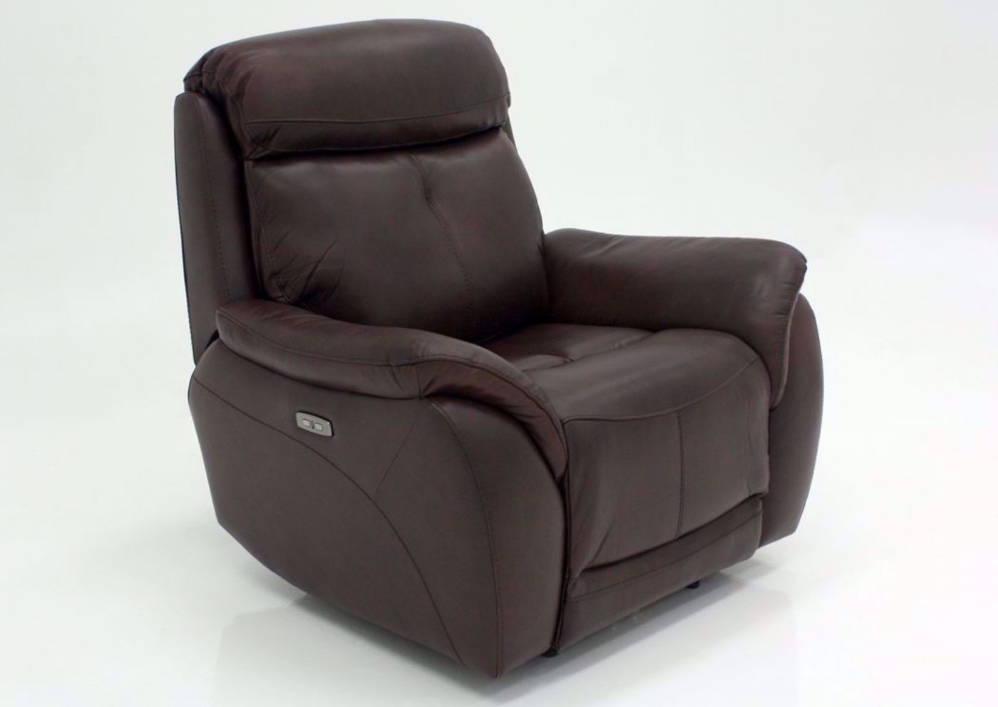 Brown Alpha POWER Recliner at an Angle | Home Furniture Plus Mattress