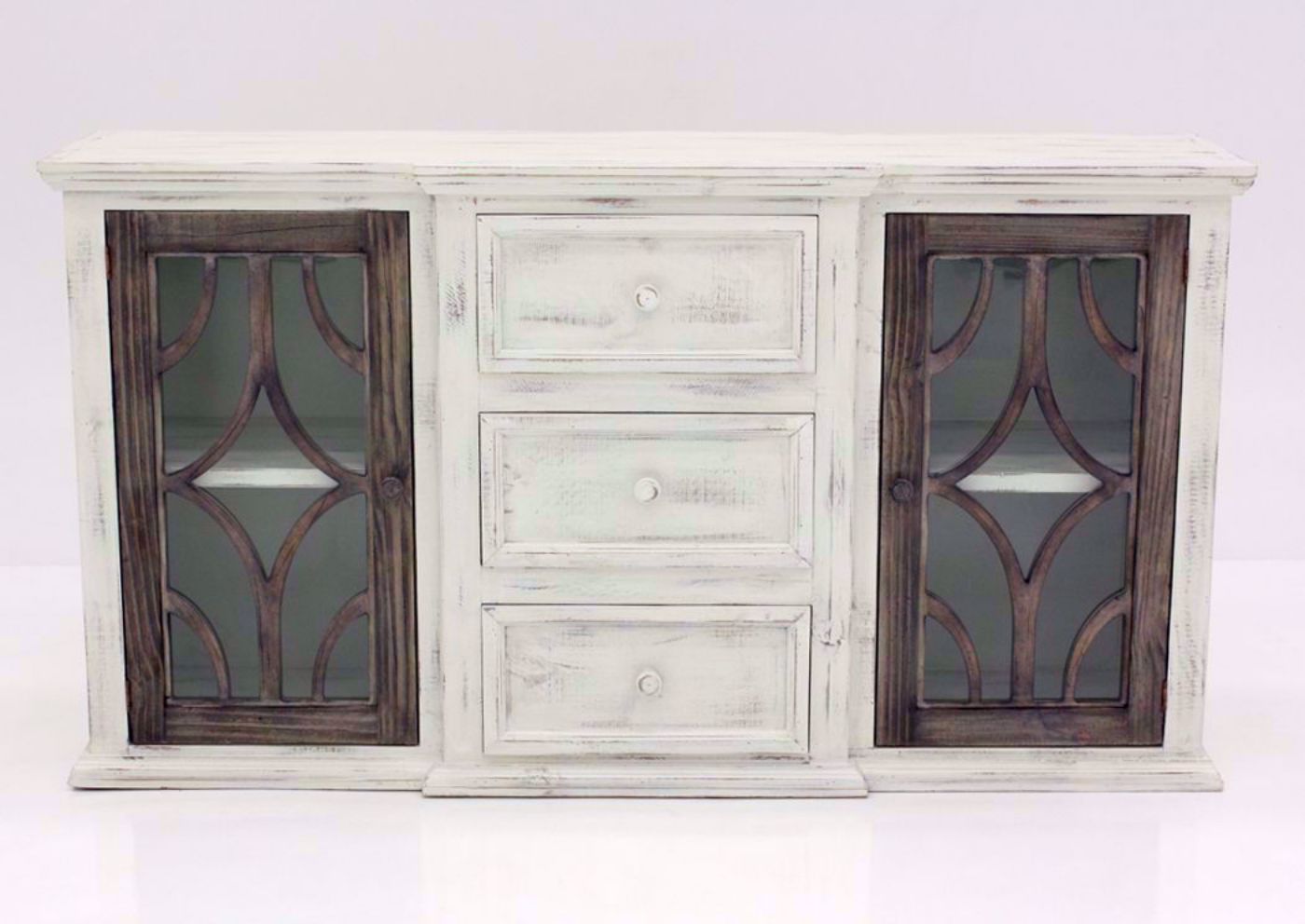 White and Brown Westgate Accent Cabinet Facing Front | Home Furniture Plus Bedding